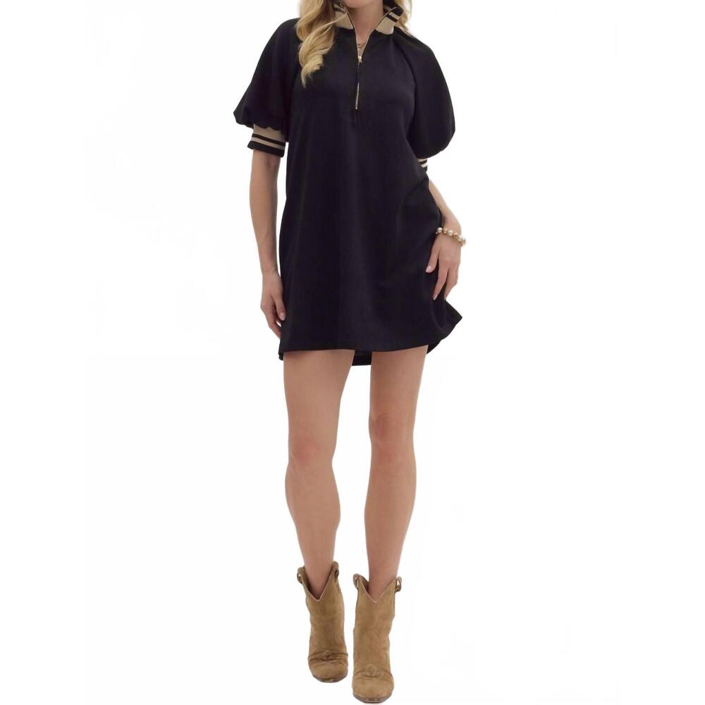 entro Black Mini Dress with Gold Trim - Picture 7 of 7